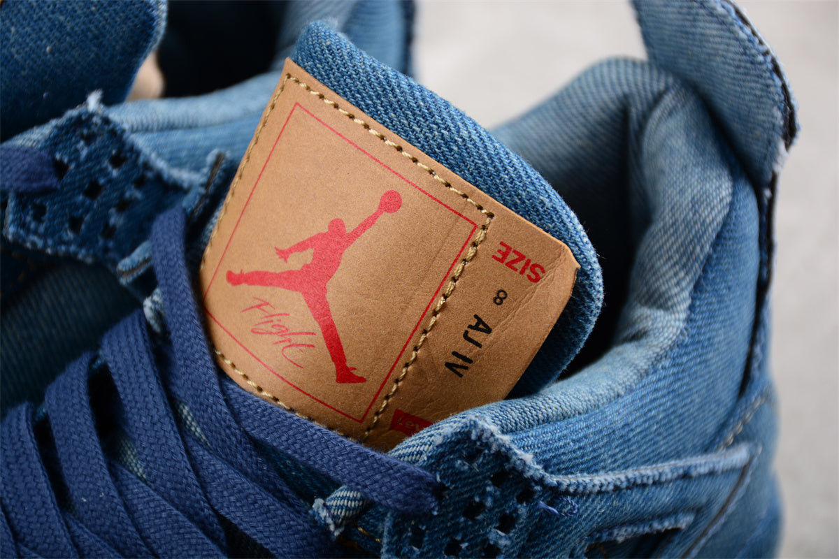 Levi's x Air Jordan 4 Blue  Shoes braveps