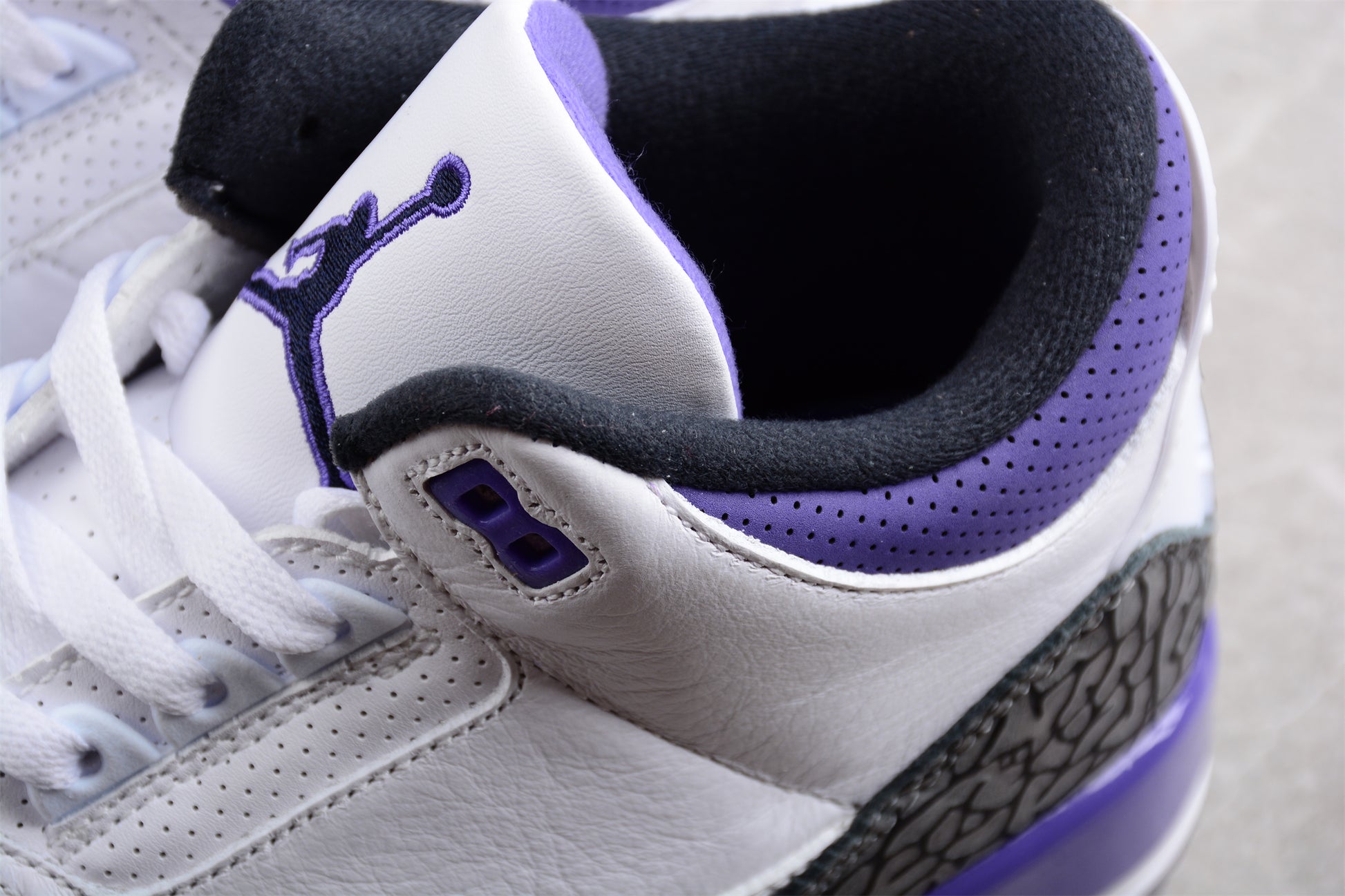 Air Jordan 3 Pine White and Purple Shoes braveps