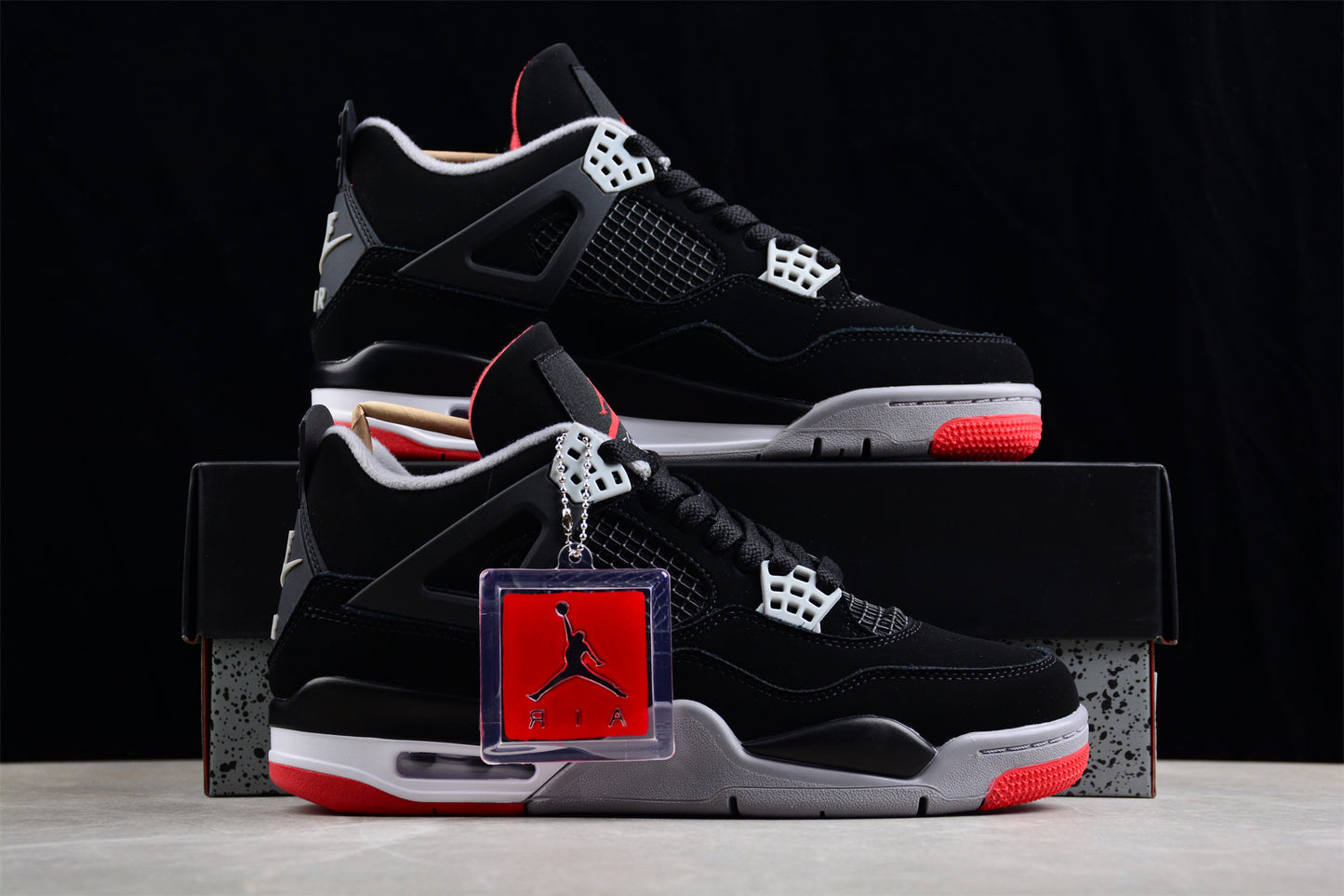 Air Jordan 4 Black and Red Shoes braveps