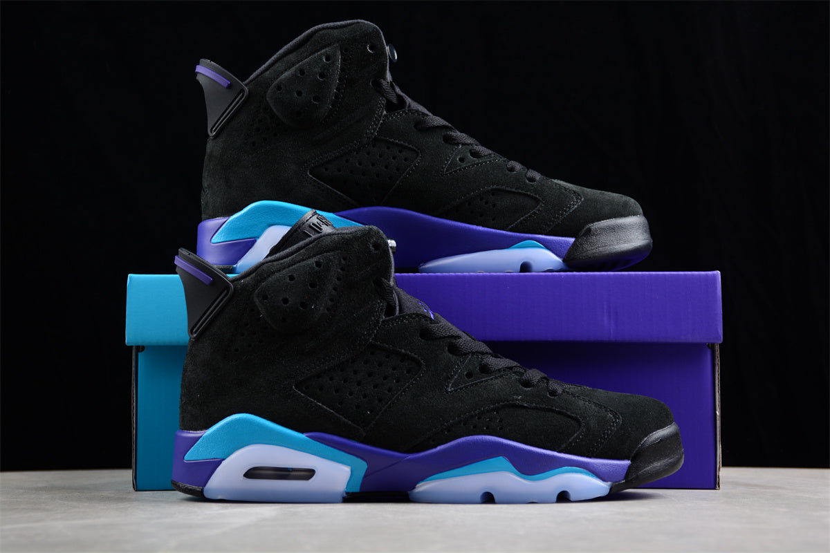 Air Jordan 6 "Aqua" Black Purple Shoes braveps