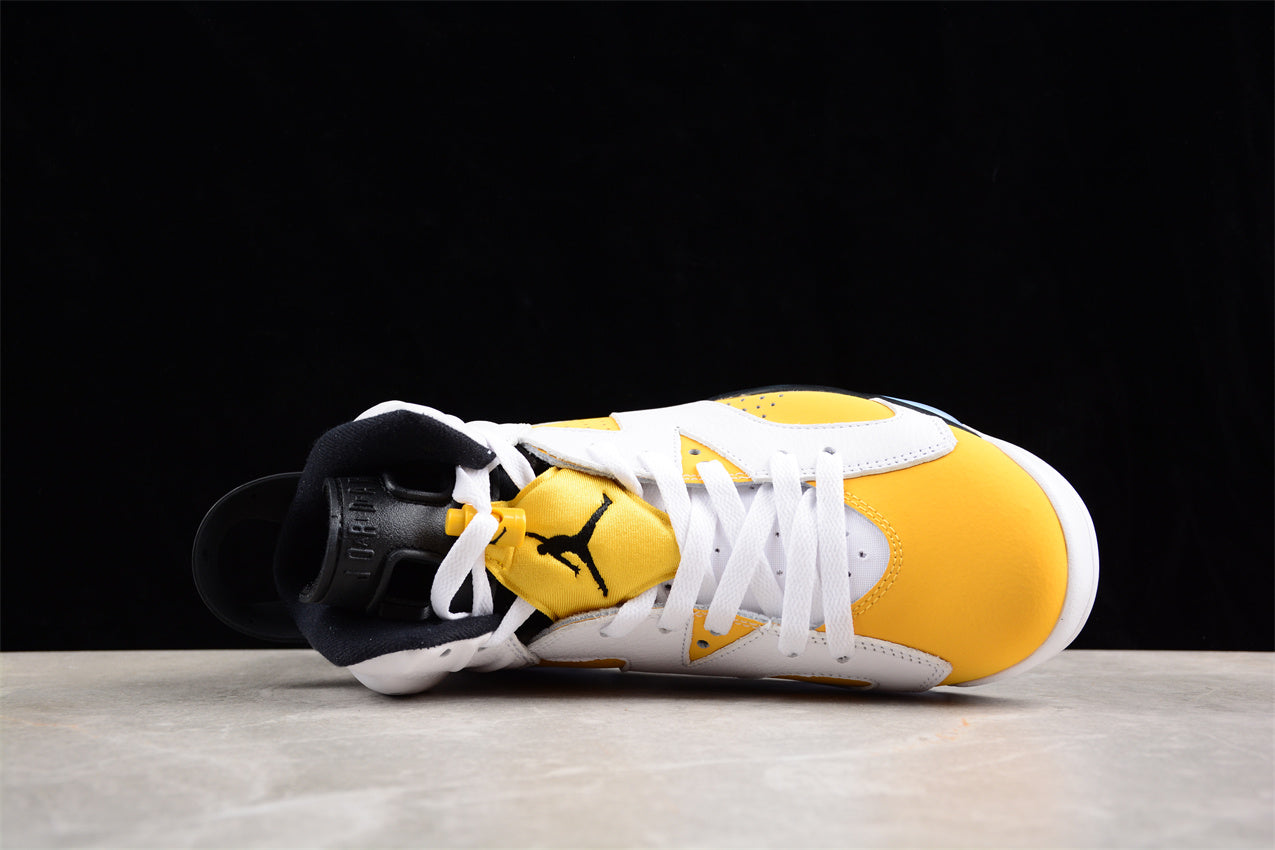 Air Jordan 6 "Yellow Ochre" White and Black Shoes braveps