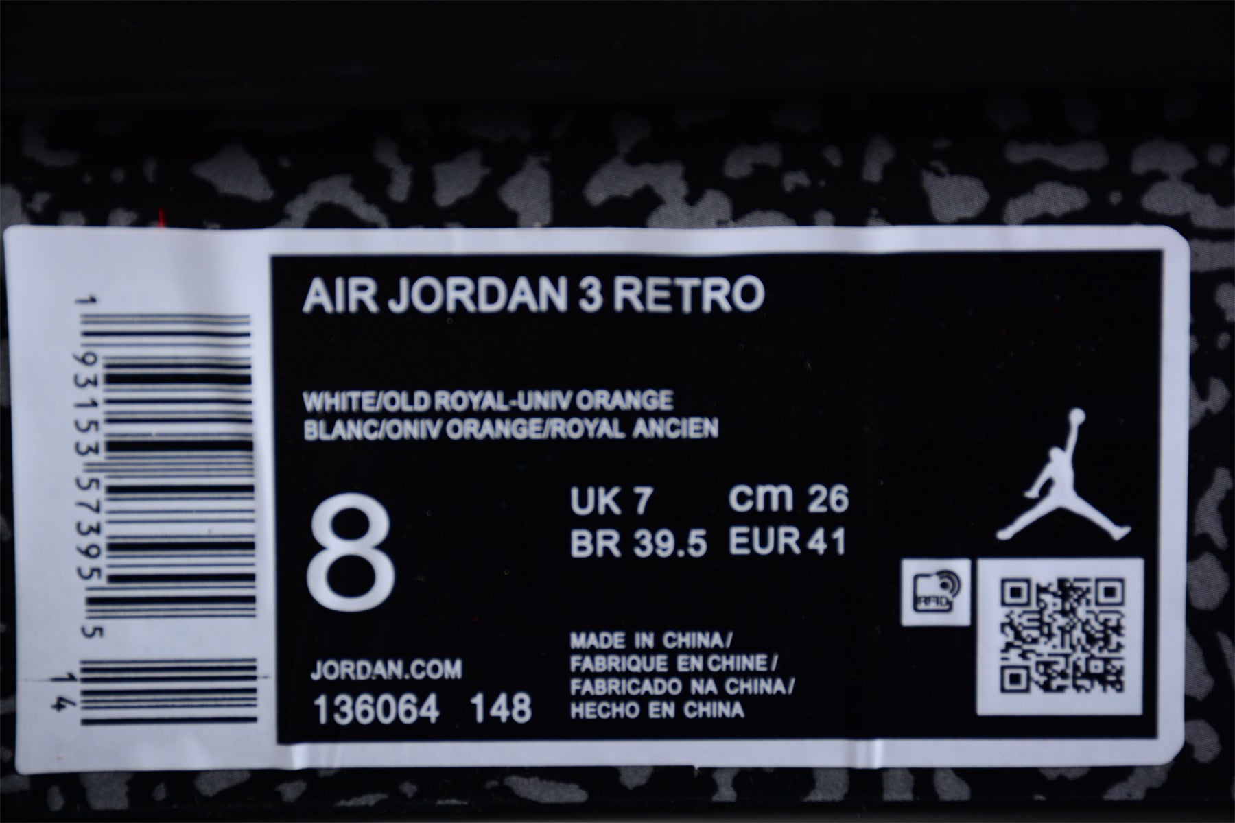 Foreign trade version of Air Jordan 3 Retro "Knicks" Shoes braveps